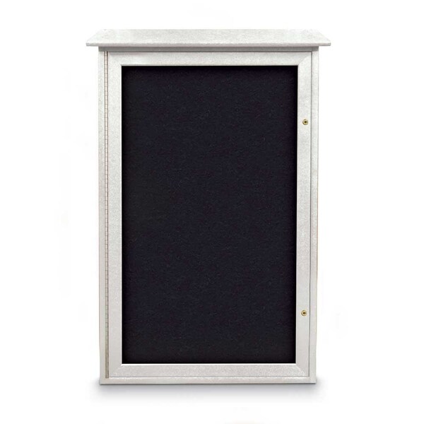 United Visual Products Indoor Enclosed Combo Board, 72"x36", Satin Frame/Black & Forbo UVCB7236-BLACK-FORBO - main